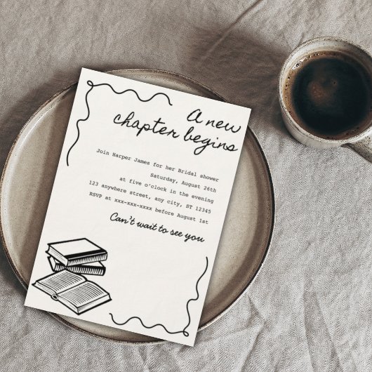 Een nieuwe hoofdstuk bruidsfeest kaart