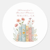 Een Nieuwe Hoofdstuk Pastel Boekentuin Ronde Sticker (Voorkant)