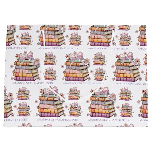 Een Nieuwe Hoofdstuk Verhaal Boek Bruiloft  Groot Cadeauzakje (Voorkant)