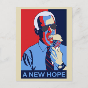 Een nieuwe Hope Joe Biden Ice Cream Illustratie Feestdagenkaart