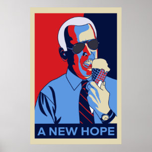 Een nieuwe Hope Joe Biden Ice Cream Illustratie Poster