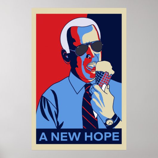 Een nieuwe Hope Joe Biden Ice Cream Illustratie Poster (Voorkant)