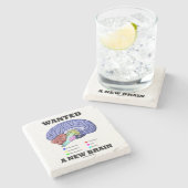 Een nieuwe Humor van de hersenhersenen Stenen Onderzetter (Zijkant)