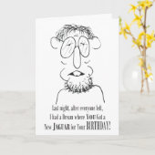 Een nieuwe jaguar voor je verjaardag - Kaart (Gele Bloem)