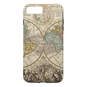 Een nieuwe kaart van de hele wereld met handelswin 	iPhone 8/7 plus hoesje