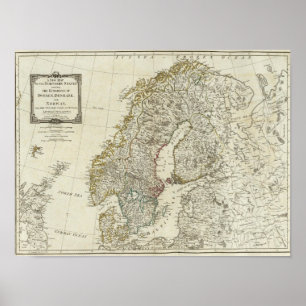 Een nieuwe kaart van de noordelijke staten poster