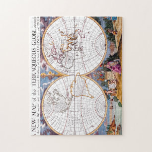 Een nieuwe kaart van de puzzel van het Wereldbol v