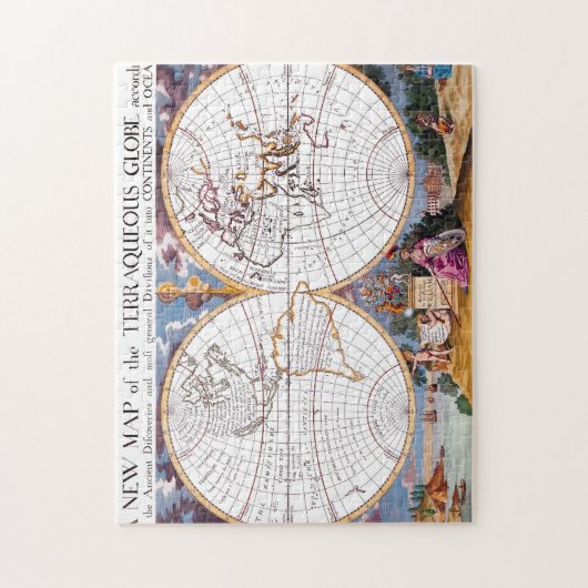 Een nieuwe kaart van de puzzel van het Wereldbol v Legpuzzel (Verticaal)