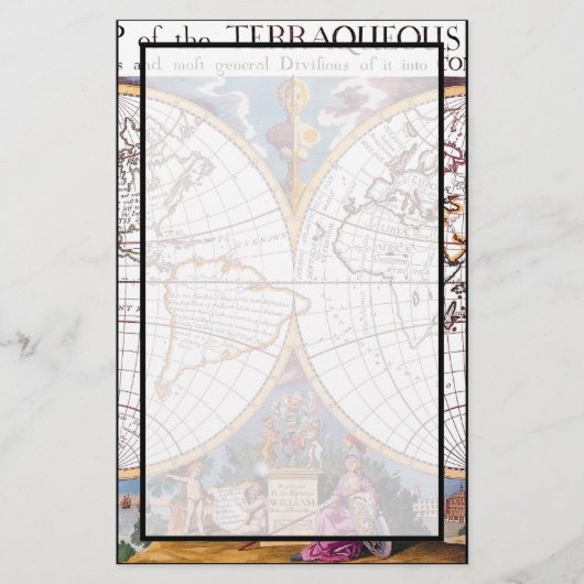 Een nieuwe kaart van de terraqueeste Wereldbol (Voorkant)