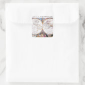 Een nieuwe kaart van de Terraquous Wereldbol Squar Vierkante Sticker (Tas)