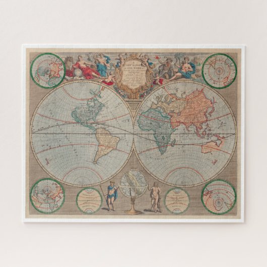 Een nieuwe kaart van de wereld (1720) van John Sen Legpuzzel (Horizontaal)