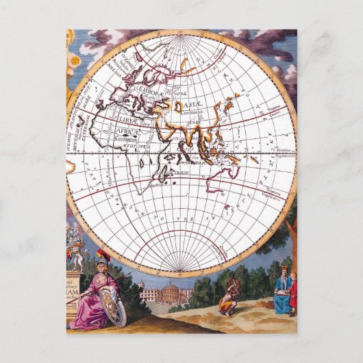 Een nieuwe kaart van het Briefkaart van het Wereld (Voorkant)