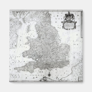 Een nieuwe kaart van het Koninkrijk Engeland Magneet