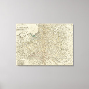 Een nieuwe kaart van het Koninkrijk Polen Canvas Afdruk