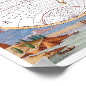 Een nieuwe kaart van het Terraquous Wereldbol Arch Poster (Hoek)