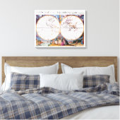 Een nieuwe kaart van het vlotte Wereldbol van de T Canvas Afdruk (Insitu (Slaapkamer))