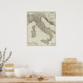 Een nieuwe kaart van Italië met de eilanden van Si Poster (Keuken)