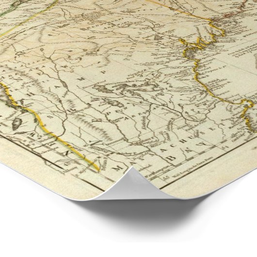 Een nieuwe kaart van Nova Scotia en Cape Breton Is Poster (Hoek)