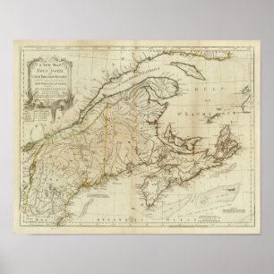 Een nieuwe kaart van Nova Scotia en Cape Breton Is Poster