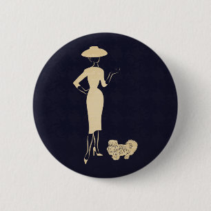 Een nieuwe kijk Mode van de jaren '50 Ronde Button 5,7 Cm