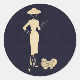 Een nieuwe kijk  Mode van de jaren '50 Ronde Sticker