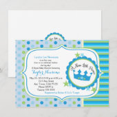 Een nieuwe kleine prins-babydoucheuitnodiging kaart (Voorkant / Achterkant)