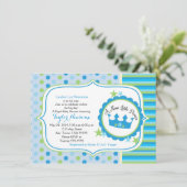 Een nieuwe kleine prins-babydoucheuitnodiging kaart (Staand voorkant)