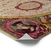 Een nieuwe land- en waterkaart van de gehele aarde poster (Hoek)