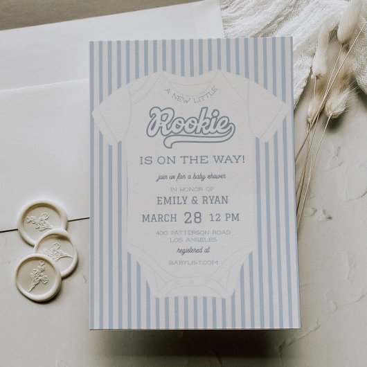 Een nieuwe Little Rookie Baby shower Kaart
