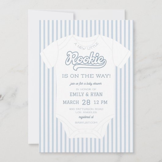 Een nieuwe Little Rookie Baby shower Kaart (Voorkant)