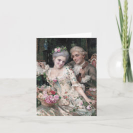 Een nieuwe mand met bloemen kaart