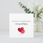 Een nieuwe moeder haar eerste bloei Moederdag foto Feestdagenkaart (Staand voorkant)