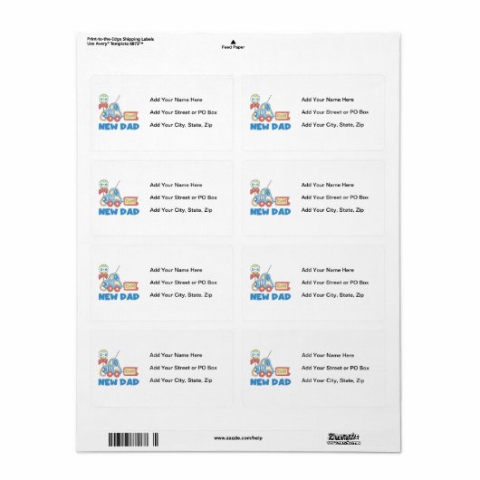 Een nieuwe papa voor auto... Het is een padvinder. Etiket (Full Sheet)