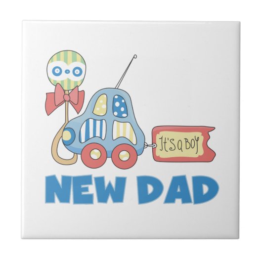 Een nieuwe papa voor auto... Het is een padvinder. Tegeltje (Voorkant)