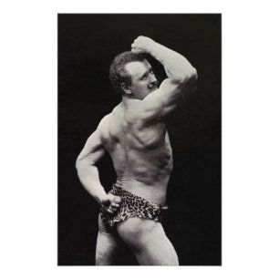 Een Nieuwe Pose door Sterke Mannen Eugen Sandow Bo Foto Afdruk