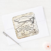 Een nieuwe reiskaart Afstuderen Gefeliciteerd Vierkante Sticker (Envelop)