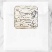 Een nieuwe reiskaart Afstuderen Gefeliciteerd Vierkante Sticker (Tas)