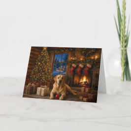 Een Nieuwe Rode Bal, Labrador Retriever Kerstkaart Kaart
