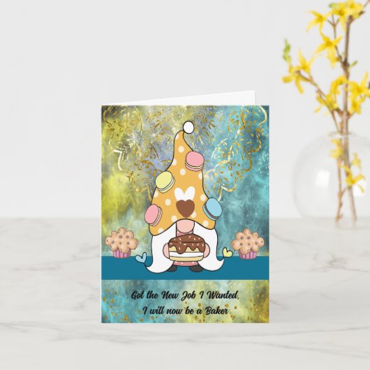 Een nieuwe taak als Baker aankondigen Kaart (Gele Bloem)