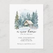 Een nieuwe thuis handschrift kalligrafie verhuizen feestdagenkaart (Voorkant)