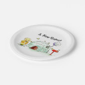 een nieuwe thuispartij papieren bordje (Gekanteld)