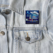 Een nieuwe vliegbegeleider vierkante button 5,1 cm (In situ)