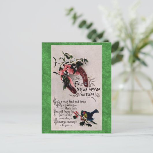 Een nieuwjaarswens feestdagenkaart (Staand voorkant)