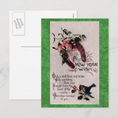 Een nieuwjaarswens feestdagenkaart (Voorkant / Achterkant)