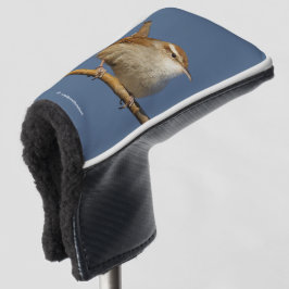 Een nieuwsgierig Bewick's Wren in de boom Golfheadcover