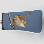 Een nieuwsgierig Bewick's Wren in de boom Golfheadcover (Voorkant)