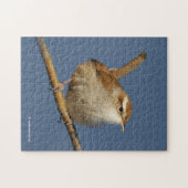 Een nieuwsgierig Bewick's Wren in de boom Legpuzzel (Horizontaal)