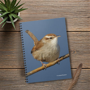 Een nieuwsgierig Bewick's Wren in de boom Notitieboek