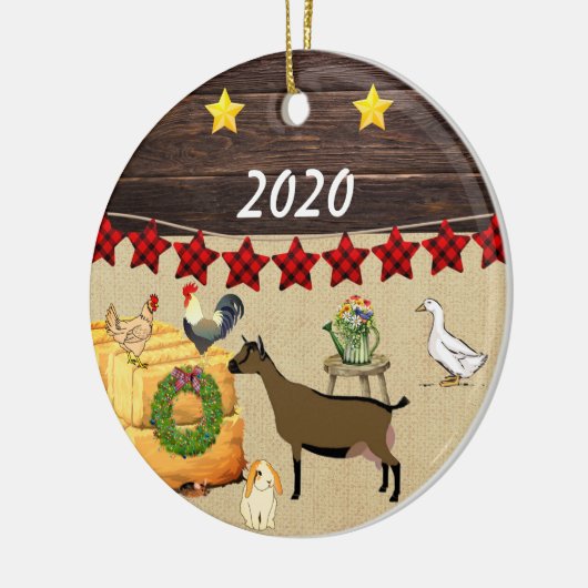 Een Nigeriaanse geit met kerstmis Keramisch Ornament (Links)