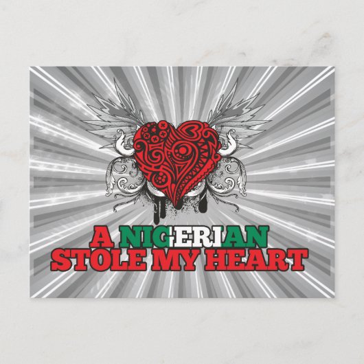 Een Nigeriaanse stole mijn hart Briefkaart (Voorkant)